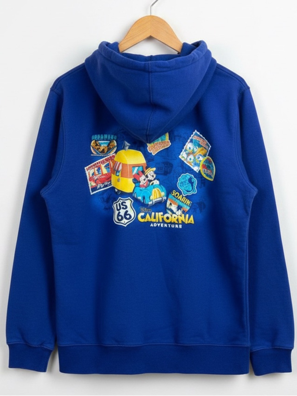 Vintage DCA Disneyland California Adventure Hoodie Zip Up Size Medium Blue Y2K